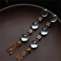 老坑玻璃種天然翡翠A貨18K玫瑰金天然鉆石玉耳墜