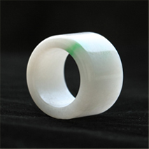 然緬甸A貨老坑糯種翡翠黃翡飄綠玉扳指貔貅指環(huán)