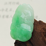 事事順心天然緬甸老坑A貨糯種翡翠如意掛件圖