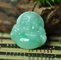 大肚佛公老坑天然翡翠A貨玉佛吊墜圖