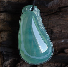 千事吉祥緬甸老坑天然A貨翡翠冰種福瓜掛件圖