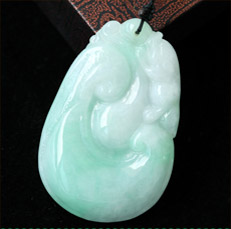 恭喜發財緬甸老坑天然翡翠A貨翡翠掛件圖